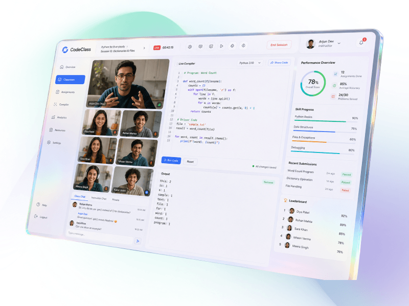 Interactive WebRTC E-Learning Hub